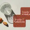 Tequila texted you - Glas - Vierkanten - Oranje onderzetter kurk middel -sfeer4