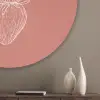 Minimalistisch - Illustratie - Aardbei - Tak Akoestische PET Vilt - Rond klein -sfeer5_closeup