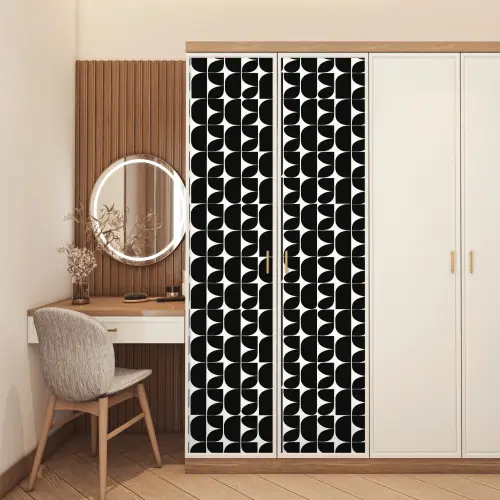 Modern - Geometrisch - Zwart deurposter klein 289 -sfeer3