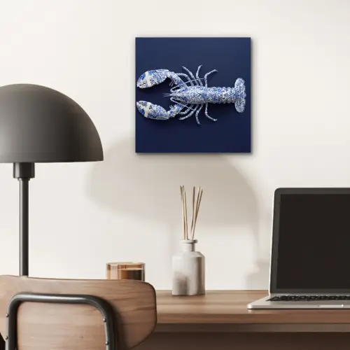 Kreeft - Porselein - Delfts - Blauw aluminium wit klein -sfeer5