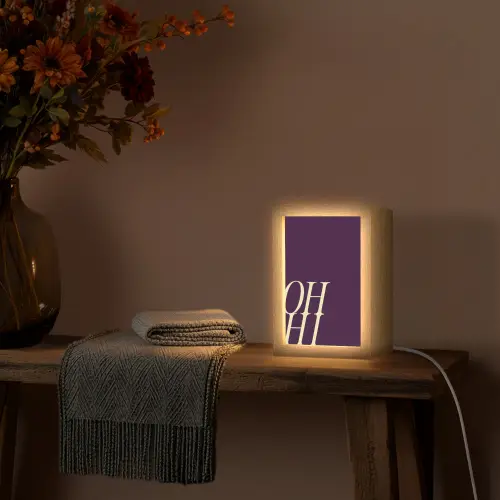 Oh hi - Paars - Cursief Light Box met kabel (Tafellamp) klein -sfeer4
