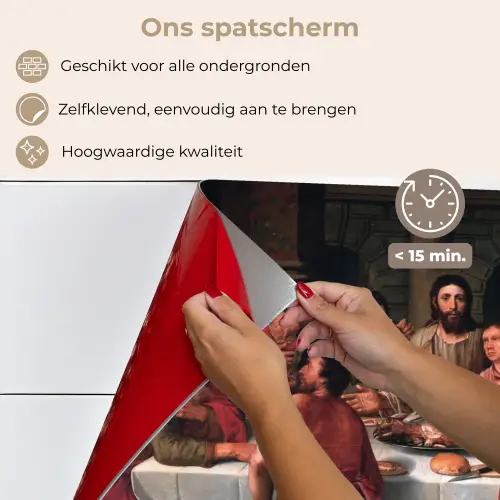 Het laatste avondmaal - Schilderij van Willem Key keuken achterwand spatscherm klein -spatscherm_NL