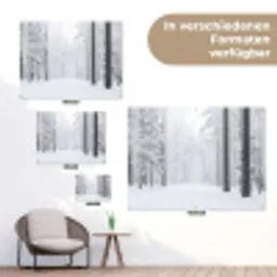 Bos - Sneeuw - Pad - Winter - Stilte tuinposter los doek klein -Xsfeer9_DE