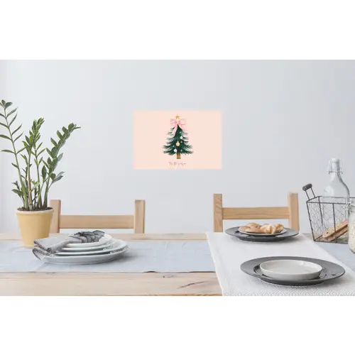 Christmas Season - Kerst - Kerstboom - Roze Muursticker klein -eettafel