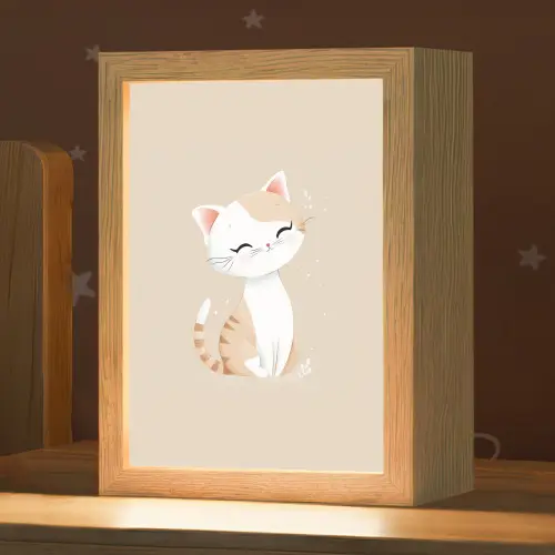 Kat - Kitten - Beige Light Box met kabel klein -zzz_3d_website