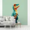 Cartoon - Dino - Oranje - Stekels fotobehang vinyl groot -woonkamer