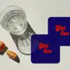 Blauw - Rood - Yes fun - 3D onderzetter kurk middel -sfeer4