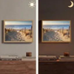 Strand - Zee - Nederland - Duinen - Zon Light Box met batterij (Wandlamp) middel -sfeer3