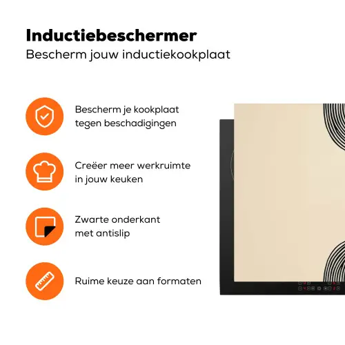 Geometrische bogen - Minimalistisch - Symmetrisch Inductie beschermer vinyl 3mm klein -zzzzzzz-td-ups