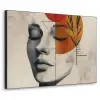 Gezicht - Cirkels - Kunst - Modern Textielframe zwart klein -3d