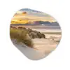 Strand - Duin - Gras - Zonsondergang - Zee Wandcirkel Organisch Forex 3mm klein -3d