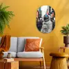 Stad - Mensen - Astronaut - Wit Wandcirkel Ovaal Forex klein -sfeer4