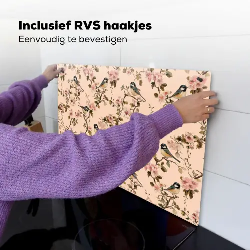 Bloesem - Koolmees - Roze Inductie beschemer met haakjes klein 777 -ky-ophangen-nl