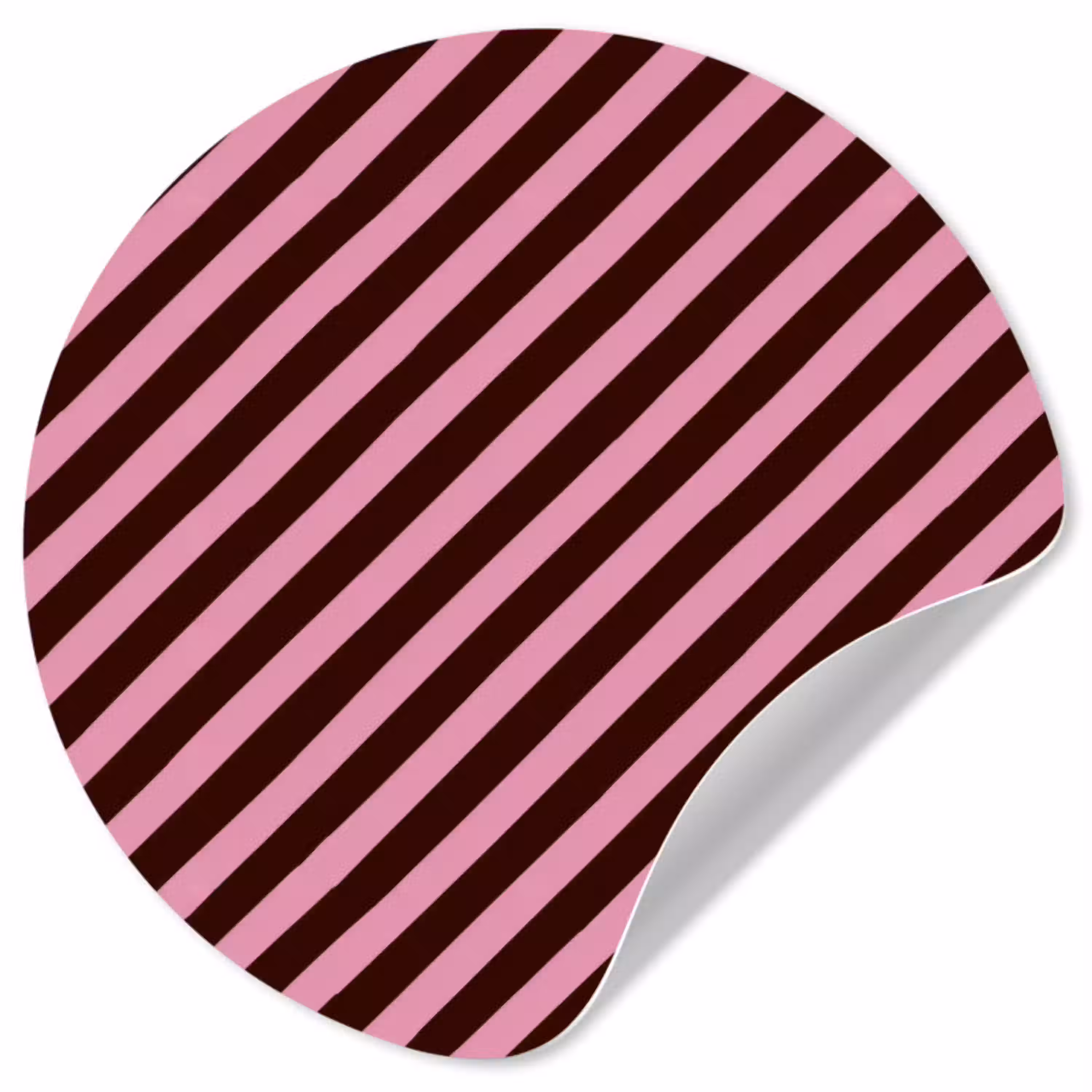 Strepen - Roze - Bruin Wandcirkel behangsticker klein 186 -3d