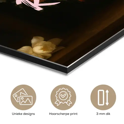 Liefde - Modern - Bloemen aluminium wit klein -closeup_NL