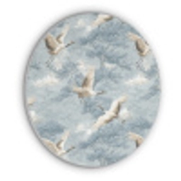 Wolken - Kraanvogels - Blauw Akoestische PET Vilt - Rond klein 838 -3d