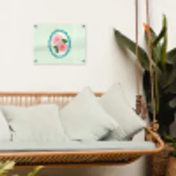 Bloemen - Ovaal - Strepen - Groen tuinposter los doek klein -sfeer7