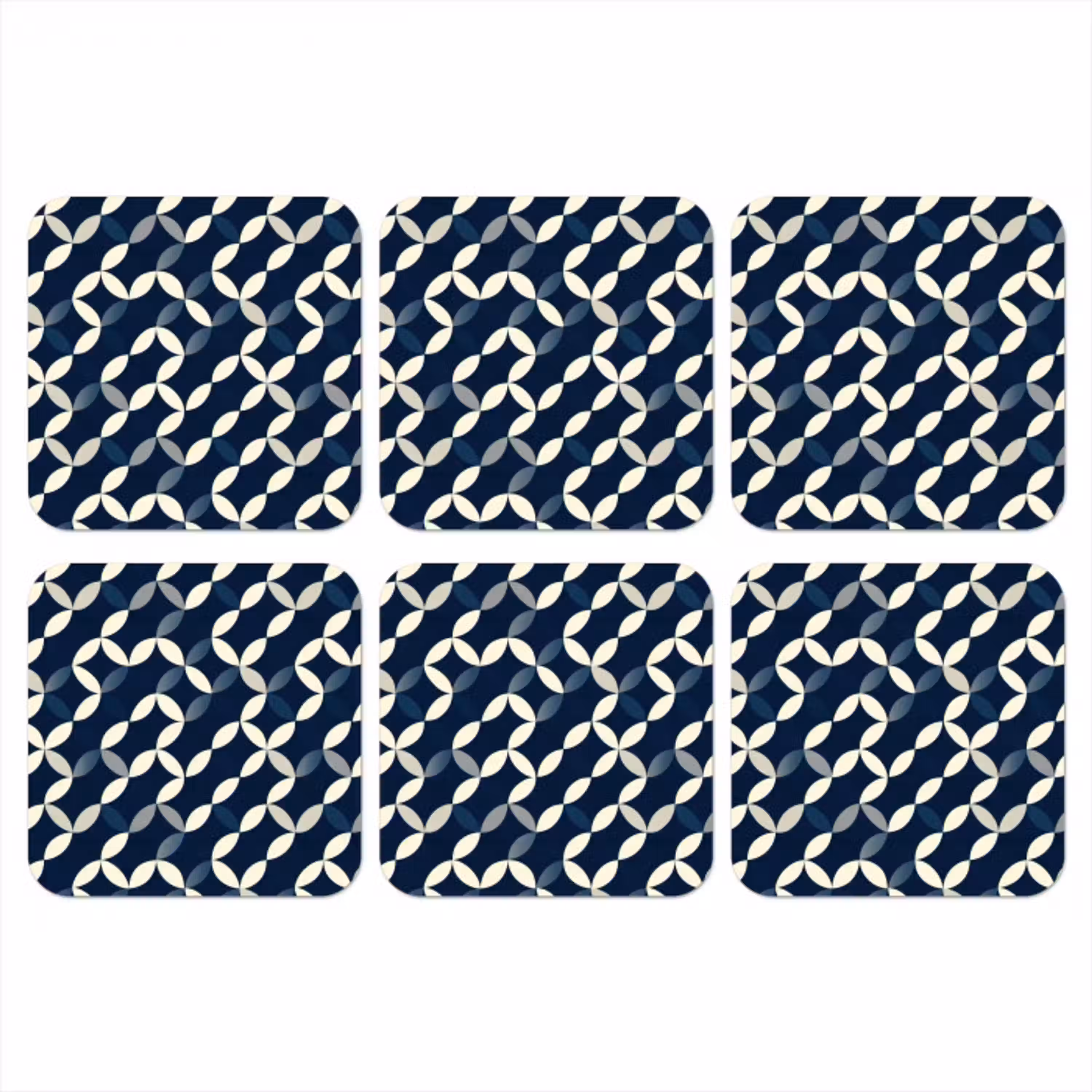 Abstract - Patroon - Blauw onderzetter kurk middel 366 -3d