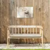Bloem - Beige - Verf - Schaduw Tuinposter op houten frame 2 cm dik klein -sfeer4