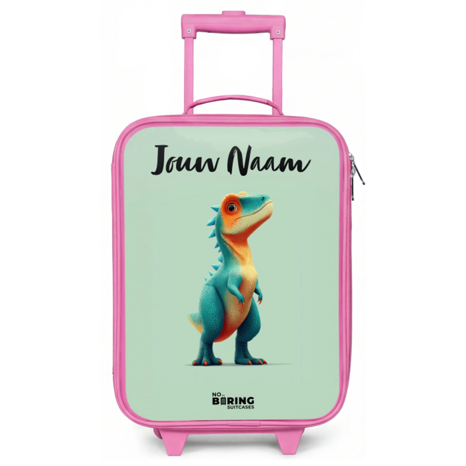 Dino - Dier - Groen - Oranje Kinderkoffer - Roze klein -zz3dotto