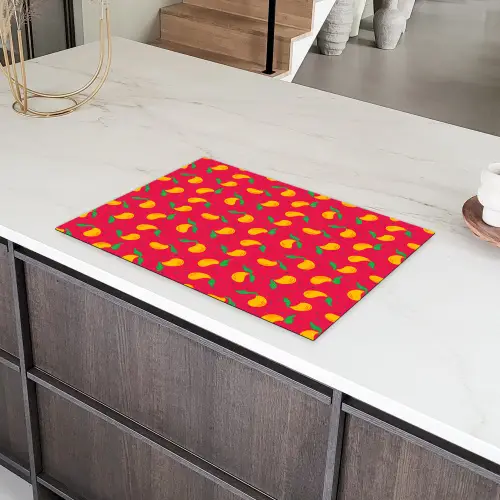 Roze - Mango - Blauwe - Streepjes Inductie beschermer vinyl 3mm klein 276 -sfeer8