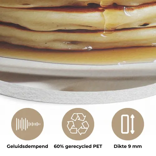 Pannenkoeken - Banaan - Siroop - Wit - Beige Akoestische PET Vilt - Rond klein -closeup_NL