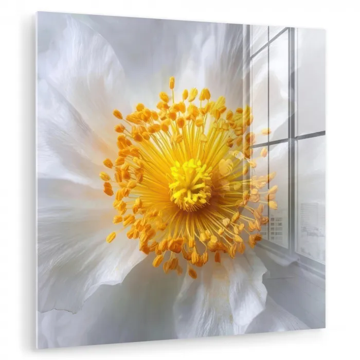 Wit - Bloem - Elegant plexiglas 5mm klein -zzzproduct_nieuw