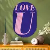 Love - Blauw - Valentijn Wandcirkel Ovaal Glas middel -sfeer2