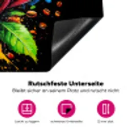 Koffie - Graffiti - Drinken - Abstract Inductie beschermer vinyl 3mm klein -zzzzzzz-lf-onderkant