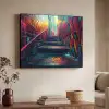 Architectuur - Neon - Trap - Graffiti Textielframe zwart klein -sfeer3