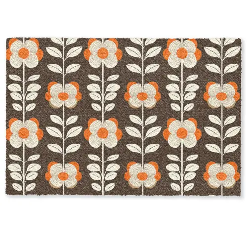 Bloemen - Retro - Bruin Deurmat klein 898 -zkaufland3d