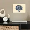 Blauw koraal - Vertakkingen - Beige poster papier klein -sfeer1