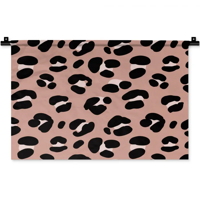 Luipaard - Vlekken - Beige - Roze Wandkleed katoen klein 269 -zz3d