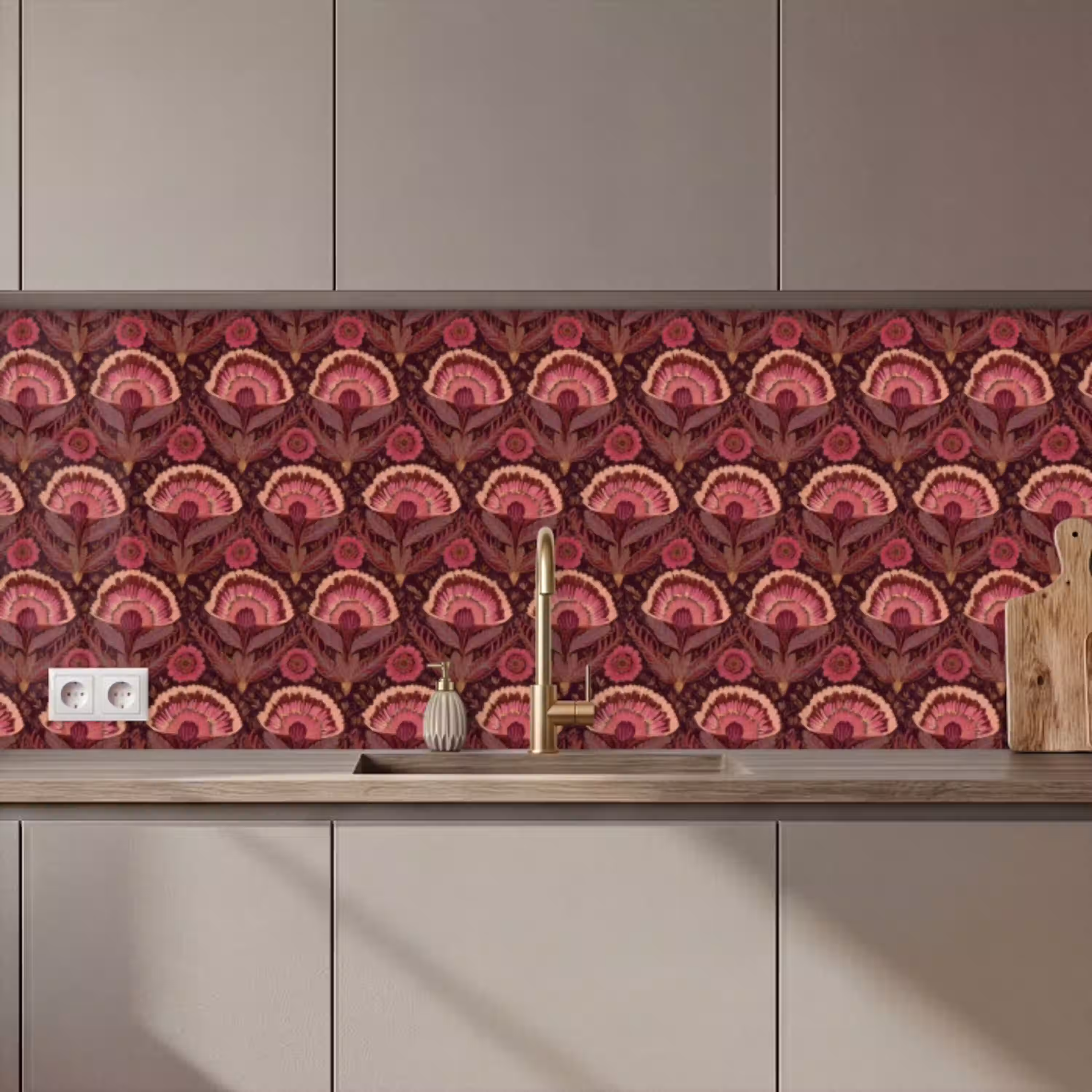 Antiek - Bloemen - Kleurrijk keuken achterwand 2 middel 871 zz_3dshopping