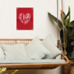 Rood - Hart- Tekst - Valentijn tuinposter los doek klein -sfeer7