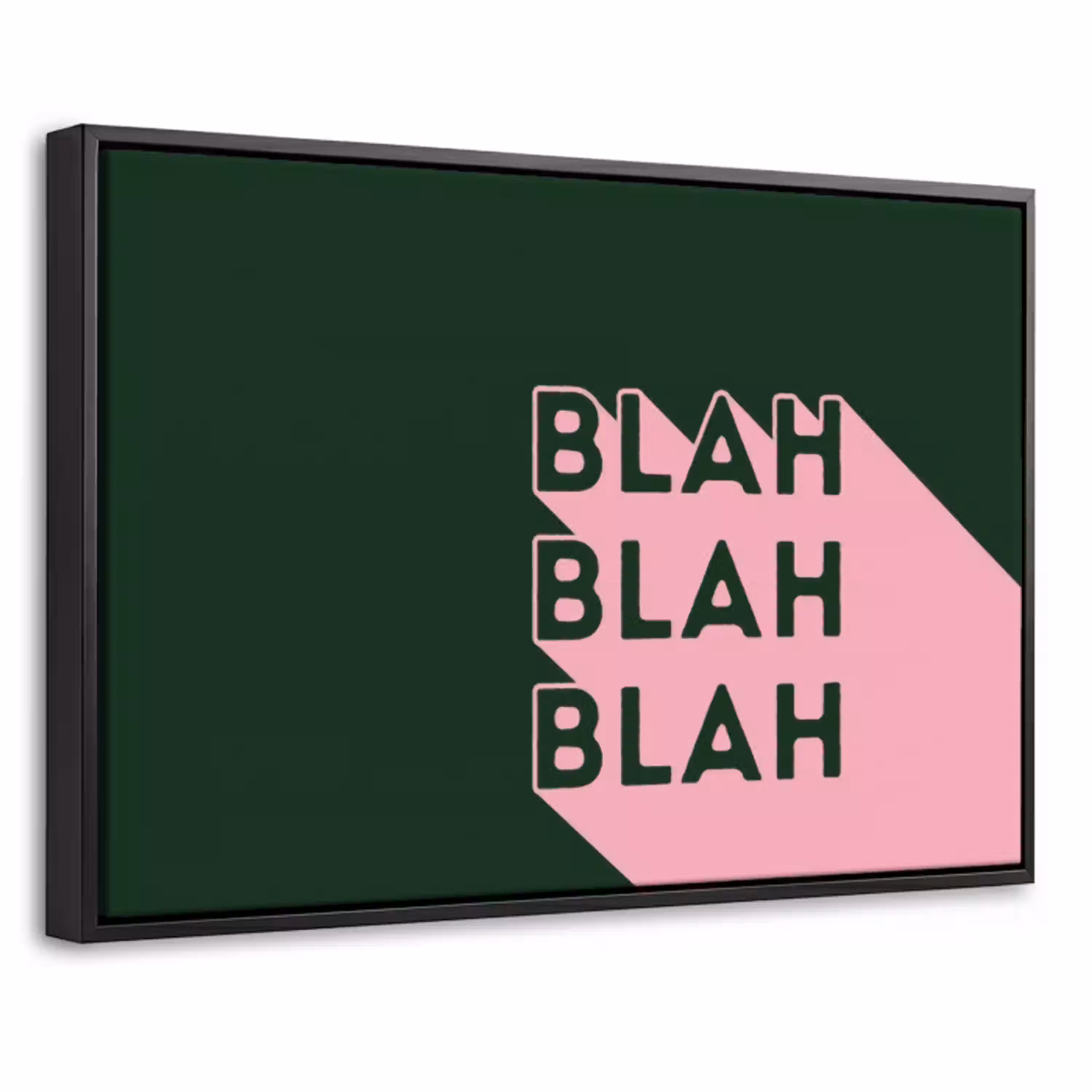 Donkergroen - Tekst - Schaduw - Grafisch Canvas met baklijst klein -threedimensional_3d_global