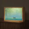 Bootje - Water - Bladeren - Bloesems Light Box met kabel (Tafellamp) klein -z3d_website