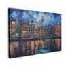 Grachten Amsterdam - Huizen - Stad - Kleurrijk canvas 2cm klein -z3d