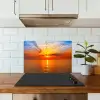 Zonsondergang - Zee - Lucht - Oranje - Horizon - Water keuken achterwand spatscherm klein -sfeer2