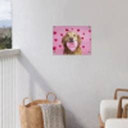 Hond - Kiss- Valentijn - Hartjes tuinposter los doek klein -sfeer8