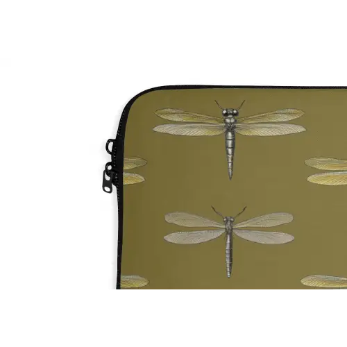 Libellen - Patroon - Groen laptophoes neopreen klein 279 -detail