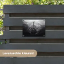 Gitaar - Hout - Water tuinposter los doek klein -sfeer3