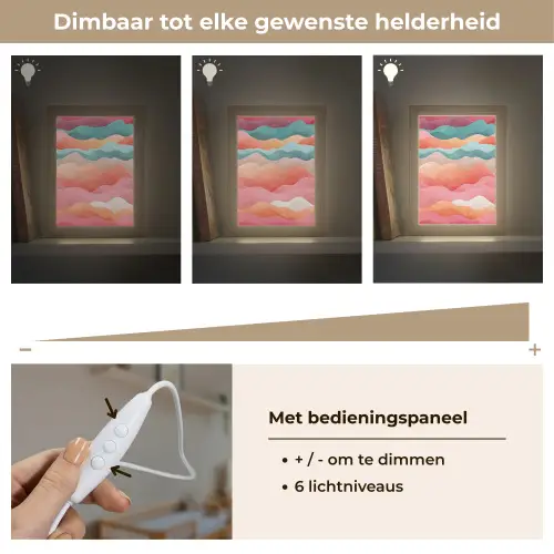 Golven - Kleurrijk - Abstract Light Box met kabel klein -USP_dimbaarNL