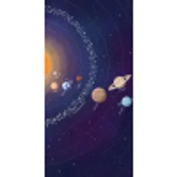 Planetenstelsel - Ruimte - Illustratie Behang Vlies klein -3d_website