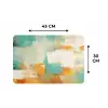 Kunst - Abstract - Blauw - Wit Placemat vinyl groot -specs
