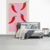 Pepers - Rood - Illustratie fotobehang vinyl groot -slaapkamer