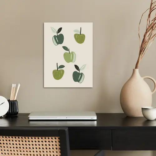 Appels - Groen - Illustratie - Bladeren poster papier klein -sfeer1