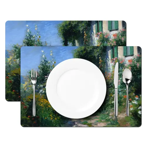 Kat - Vrouw - Bloemen - Huis Placemat vinyl groot -zzsfeer2_Kitchenyeah-website