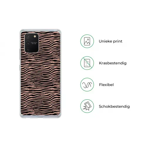 Strepen - Roze - Bruin Telefoonhoesje Samsung Galaxy S10 Lite klein 364 -specsS10Lite