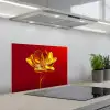 Bloem - Goud - Glazen keuken achterwand spatscherm klein -3d_schuin